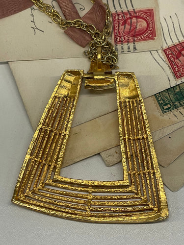 Large Gold Square Pendant Bloomers and Frocks